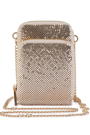 Olga Berg The Elton Mesh Cross Body Bag | Gold