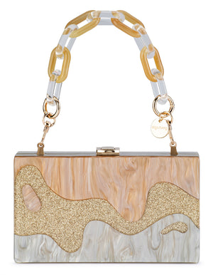 Olga Berg The Erika Acrylic Wave Bag | Natural