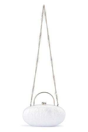 Olga Berg The Imelda Acrylic Clutch Bag | White