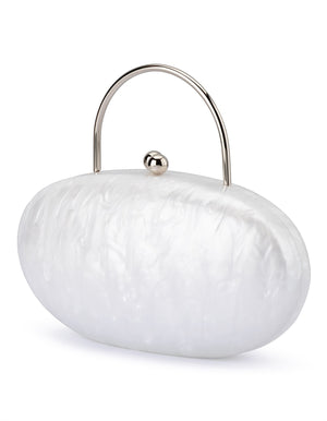 Olga Berg The Imelda Acrylic Clutch Bag | White