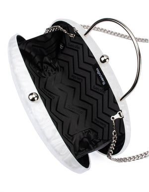 Olga Berg The Imelda Acrylic Clutch Bag | White