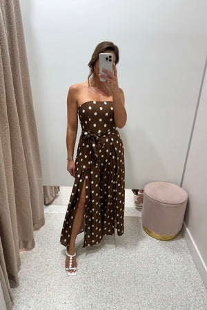 Chosen By Fifi & Annie An Evening In Rome Strapless Jumpsuit | Polka Dot