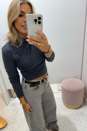 Madison The Label Adalia Top | Slate