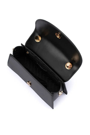 Olga Berg The Hailey Top Handle Clutch Bag | Black