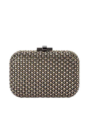 Olga Berg The Ellen Hotfix Clutch Bag | Metallic
