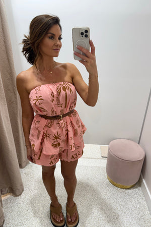 Chosen By Fifi & Annie The Sea Gypsy Strapless Short Set | Peach