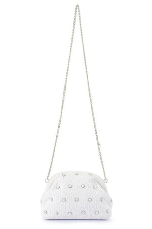 Olga Berg The Kaia Clutch Bag | White