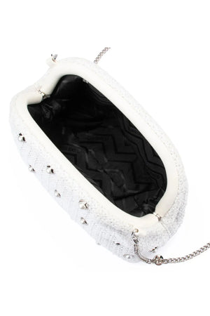 Olga Berg The Kaia Clutch Bag | White
