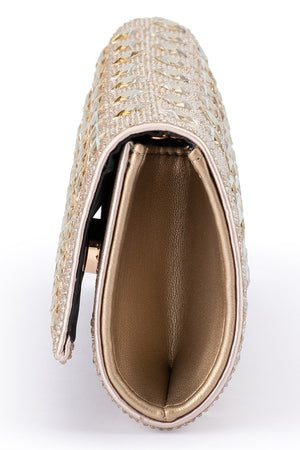 Olga Berg The Bridget Crystal Clutch Bag | Champagne