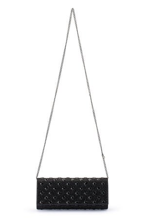 Olga Berg The Bridget Crystal Clutch Bag | Black