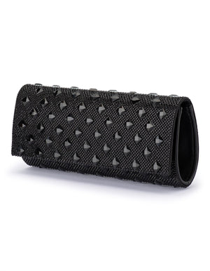 Olga Berg The Bridget Crystal Clutch Bag | Black