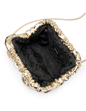 Olga Berg The Betty Metallic Clutch | Gold