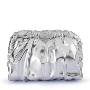 Olga Berg The Betty Metallic Clutch | Silver