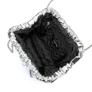 Olga Berg The Betty Metallic Clutch | Silver