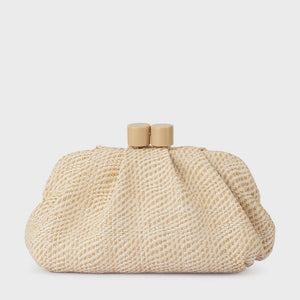 Olga Berg Addison Woven Clutch | Natural