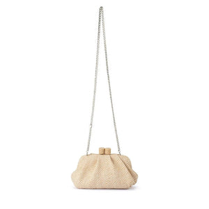 Olga Berg Addison Woven Clutch | Natural