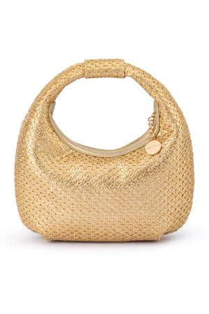 Olga Berg The Eden Woven Hobo Bag | Gold