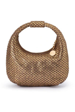 Olga Berg The Eden Woven Hobo Bag | Bronze