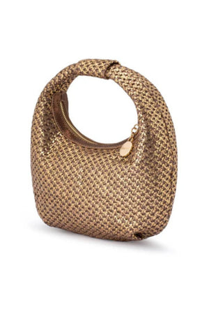 Olga Berg The Eden Woven Hobo Bag | Bronze