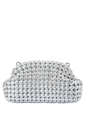 Olga Berg Everly Hand Woven Clutch | Silver