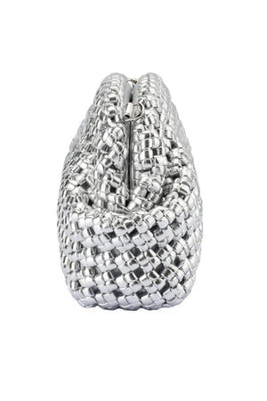 Olga Berg Everly Hand Woven Clutch | Silver