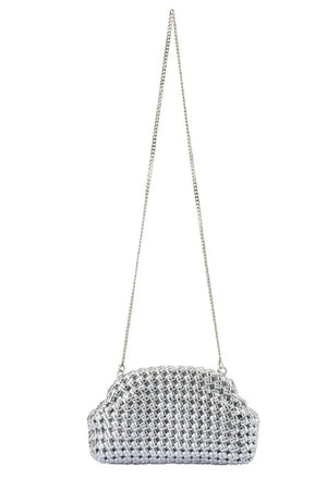 Olga Berg Everly Hand Woven Clutch | Silver