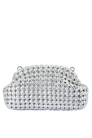 Olga Berg Everly Hand Woven Clutch | Silver