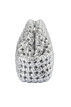 Olga Berg Everly Hand Woven Clutch | Silver
