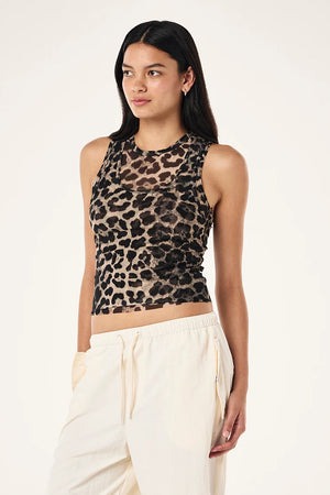 P.E Nation Discovery Mesh Tank | Leopard Print
