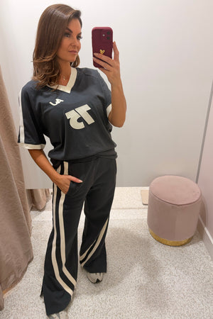 Araminta James Motor Slub Tee | Washed Black