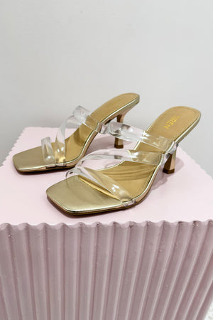Siren Spence Heeled Sandals | Gold Metallic