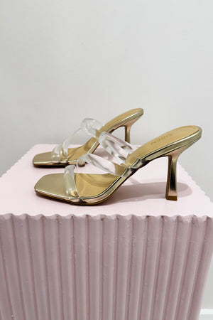 Siren Spence Heeled Sandals | Gold Metallic