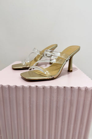 Siren Spence Heeled Sandals | Gold Metallic