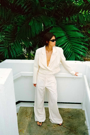 Bec + Bridge Astrid Wide Leg Pant | Ecru