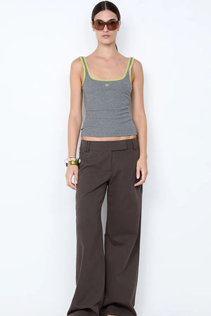 Bec + Bridge Lana Square Neck Tank | Grey Marle / Lime