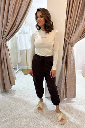 C&M Camilla & Marc Tia Logo Track Pant | Bitter Chocolate