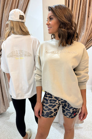 C&M Camilla & Marc Soren V Neck Graphic Tee | Soft White