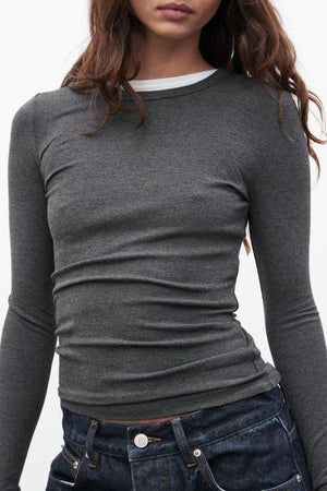 Bayse Brand Nyla Top | Dark Heather Grey