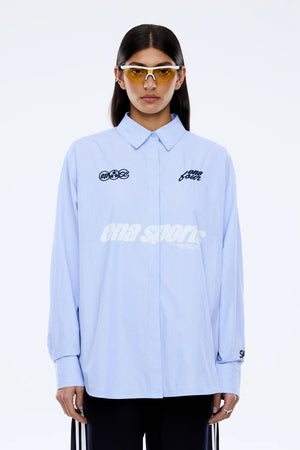 Ena Pelly Sports Shirt | Powder Blue Stripe