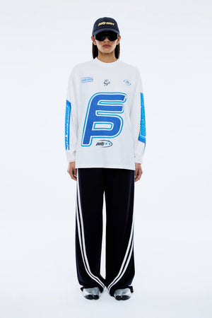 Ena Pelly Sport Jersey Long Sleeve Top | Vintage White