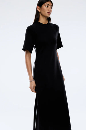 Ena Pelly Sarah Short Sleeve Midi Dress | Vintage Black || USE CODE: SAVE50 ( FINAL SALE _ NO RETURNS)