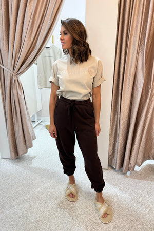 C&M Camilla & Marc Tia Logo Track Pant | Bitter Chocolate
