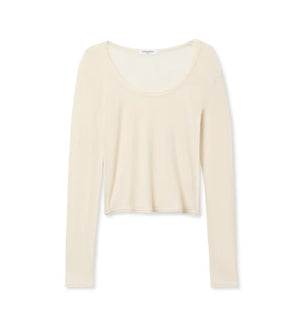 Perfect White Tee Angie Jersey Scoop Neck Long Sleeve | Sugar