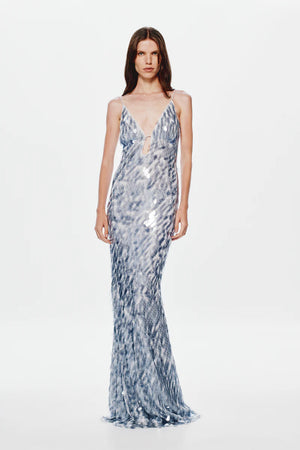 Misha The Sapphire Sequin Dress | Dove Grey