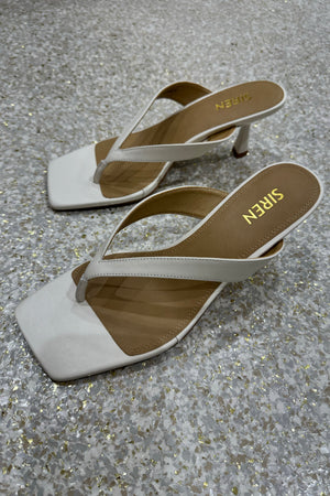 Siren Sardinia Thong Heels | White Leather