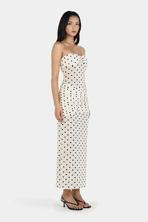 Ownley Vanessa Maxi Dress | Cream Polka