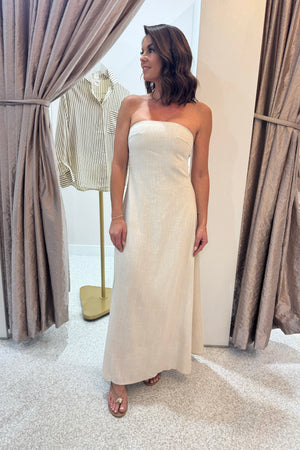 Chosen By Fifi & Annie The Palermo Linen Maxi Dress | Natural