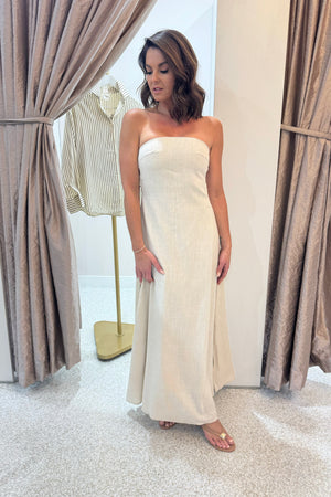 Chosen By Fifi & Annie The Palermo Linen Maxi Dress | Natural