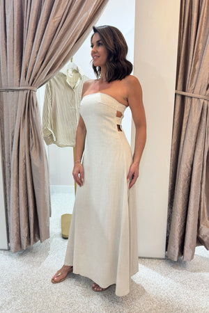 Chosen By Fifi & Annie The Palermo Linen Maxi Dress | Natural