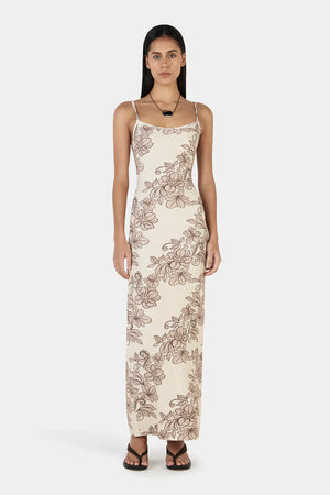 Ownley Gabrielle Maxi Dress Rolling Waves | Beige